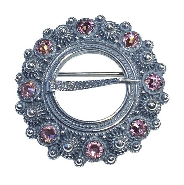 Halsring m/lys rosa stener