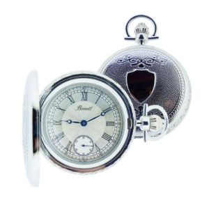 Lommeur med klokkekjede, krom